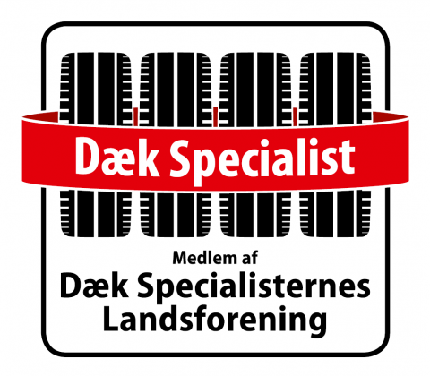 Facadeskilt med Dæk Specialist logo - Lille